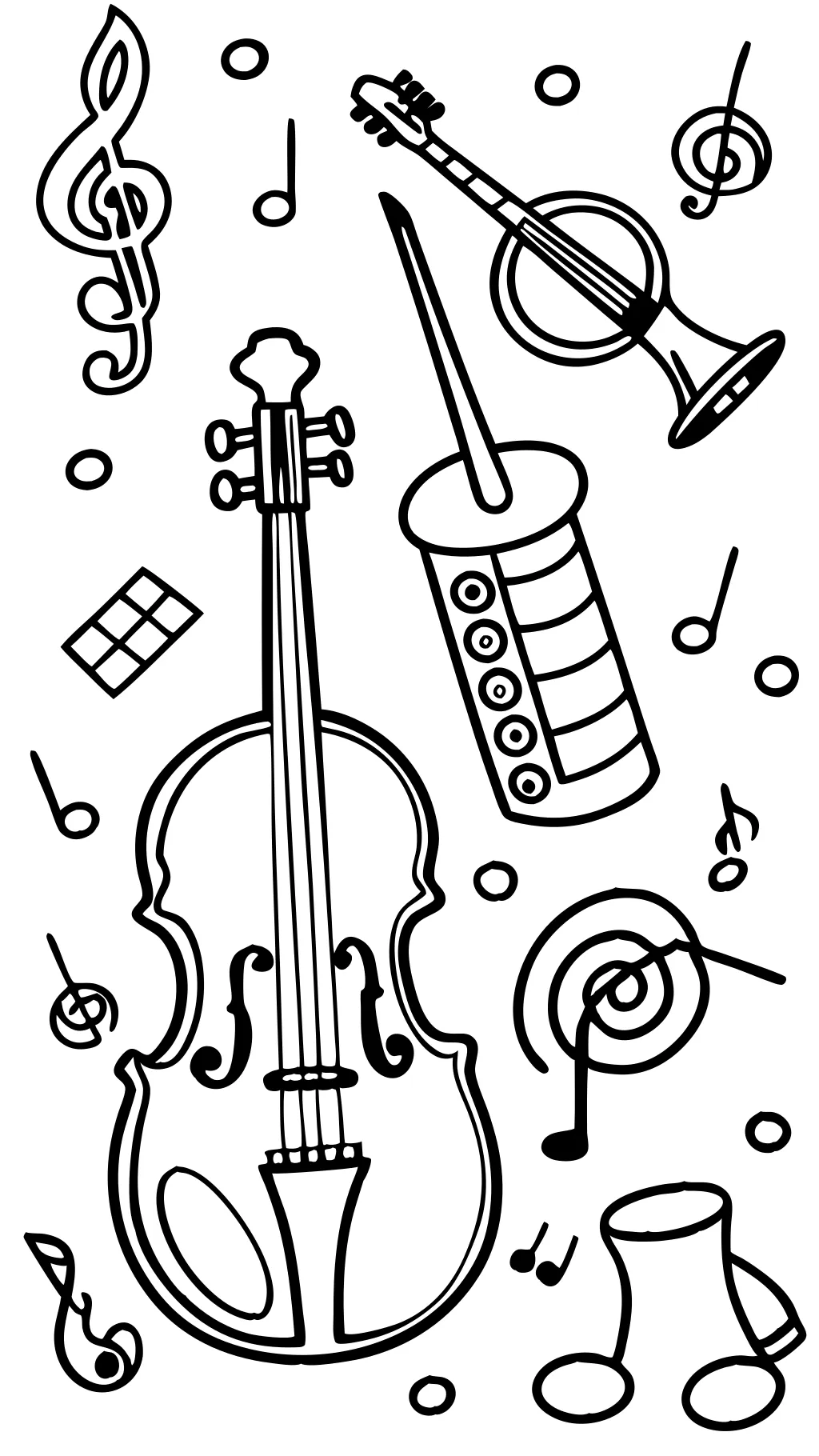 musical instrument coloring pages